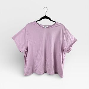 Athleta Short Sleeve‎ Tee Boxy Lavender Size 1X (B)
